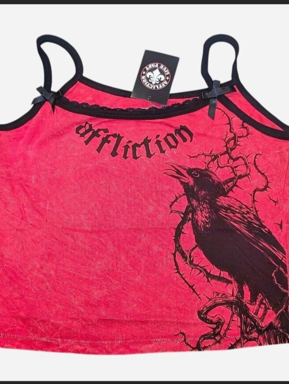 AFFLICTION Jump Womens Baby Crop Tank Top Size Medium